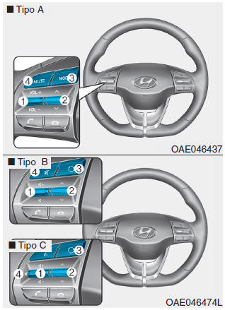 Comandi audio al volante (se in dotazione)