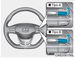 Per aumentare la velocità impostata tramite Cruise Control intelligente