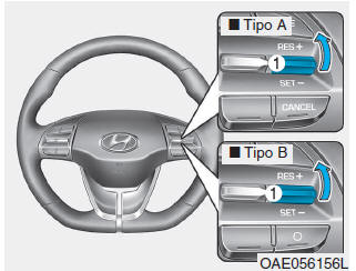 Per aumentare la velocità tramite Cruise Control