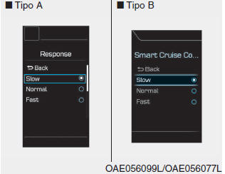 Per regolare la sensibilità del Cruise Control intelligente