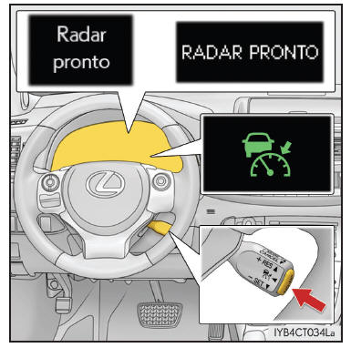 Impostazione della velocità del veicolo (modalità di controllo della distanza di sicurezza)