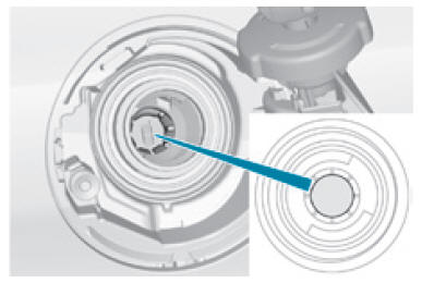 Posizionamento obbligato nel bocchettone di rifornimento carburante Diesel