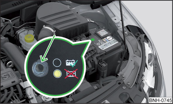 Batteria del veicolo: visualizzazione del livello dell'acido