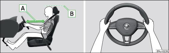 Fig. 14 Posizione corretta del conducente / Posizione corretta del volante