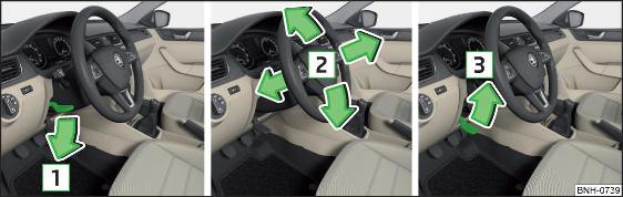 Fig. 15 Regolazione della posizione del volante